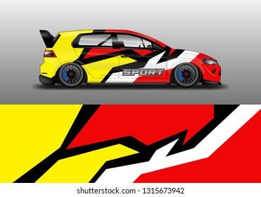 Racing car decal wrap vector designs. Truck and cargo van decal, company , rally, drift