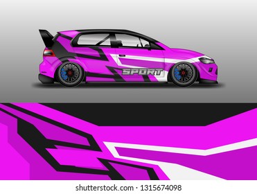 Racing car decal wrap vector designs. Truck and cargo van decal, company , rally, drift