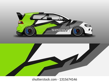 Racing car decal wrap vector designs. Truck and cargo van decal, company , rally, drift