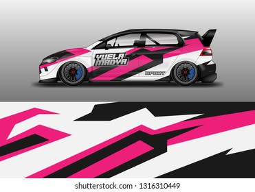 Racing car decal wrap vector designs. Truck and cargo van decal, company , rally, drift
