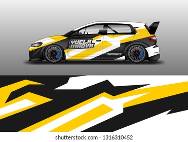Racing car decal wrap vector designs. Truck and cargo van decal, company , rally, drift