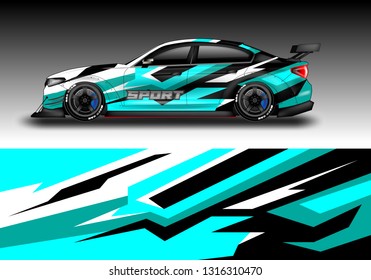 Racing car decal wrap vector designs. Truck and cargo van decal, company , rally, drift