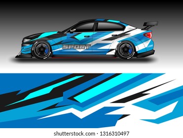 Racing car decal wrap vector designs. Truck and cargo van decal, company , rally, drift