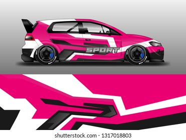 Racing car decal wrap vector designs. Truck and cargo van decal, company , rally, drift