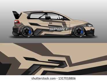 Racing car decal wrap vector designs. Truck and cargo van decal, company , rally, drift