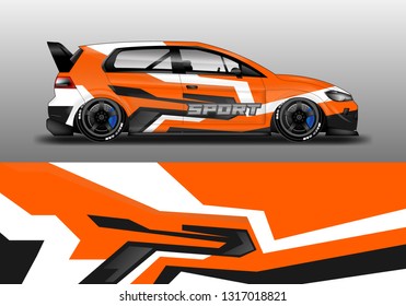 Racing car decal wrap vector designs. Truck and cargo van decal, company , rally, drift