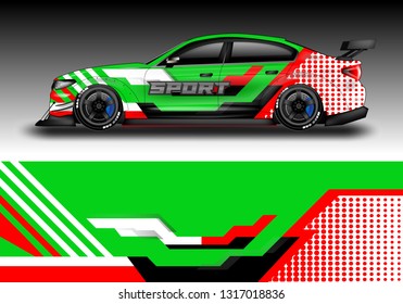 Racing car decal wrap vector designs. Truck and cargo van decal, company , rally, drift