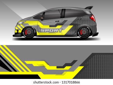 Racing car decal wrap vector designs. Truck and cargo van decal, company , rally, drift