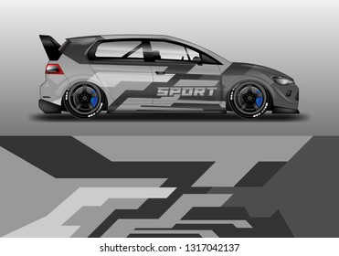 Racing car decal wrap vector designs. Truck and cargo van decal, company , rally, drift 