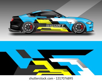Racing car decal wrap vector designs. Truck and cargo van decal, company , rally, drift 