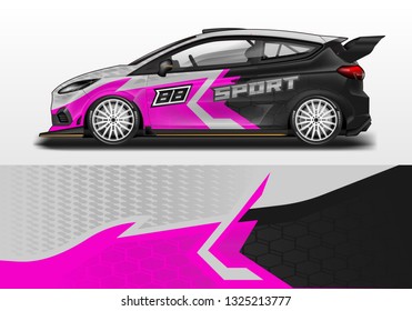 Racing car decal wrap vector designs. Truck and cargo van decal, company , rally, drift 