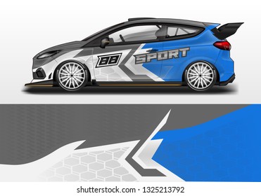 Racing car decal wrap vector designs. Truck and cargo van decal, company , rally, drift 