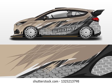 Racing car decal wrap vector designs. Truck and cargo van decal, company , rally, drift 