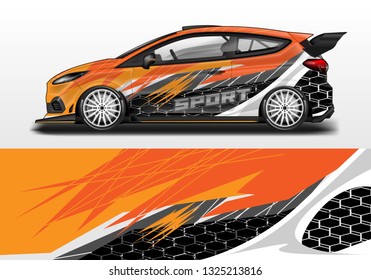 Racing car decal wrap vector designs. Truck and cargo van decal, company , rally, drift 