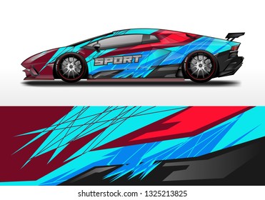 Racing car decal wrap vector designs. Truck and cargo van decal, company , rally, drift 