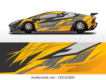 Racing car decal wrap vector designs. Truck and cargo van decal, company , rally, drift 
