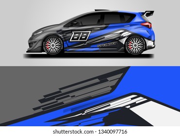 Racing car decal wrap vector designs. Truck and cargo van decal, company , rally, drift . Eps 10