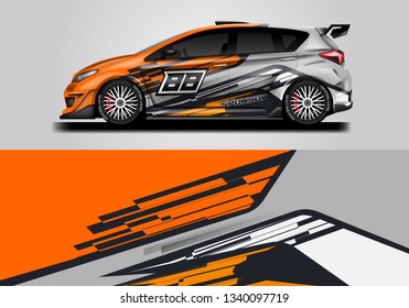 Racing car decal wrap vector designs. Truck and cargo van decal, company , rally, drift . Eps 10