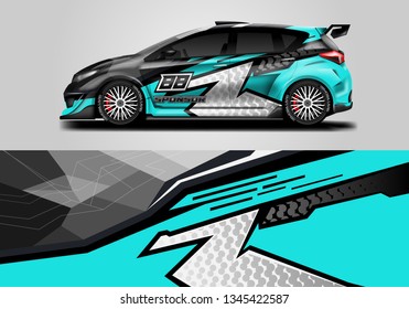 Racing car decal wrap vector designs. Truck and cargo van decal, company , rally, drift . Eps 10