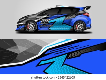 Racing car decal wrap vector designs. Truck and cargo van decal, company , rally, drift . Eps 10