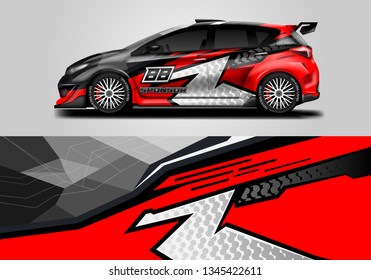 Racing car decal wrap vector designs. Truck and cargo van decal, company , rally, drift . Eps 10