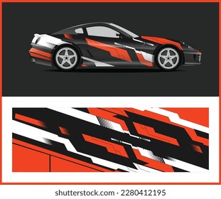 Racing car decal wrap vector designs, sports car wrap design