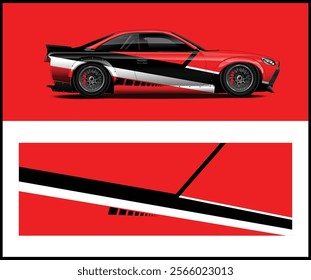 Racing car decal wrap vector designs, sports car wrap design