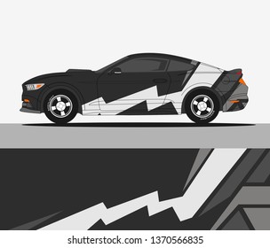 Racing car decals. Sport vehicle vinyl stickers vector set. Vinyl decal sticker for car decoration illustration