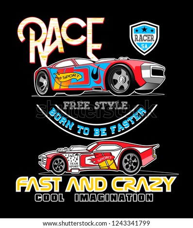 Racing car design vector art