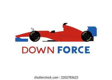 Diseño de coches de carreras y mensajes de fuerza baja