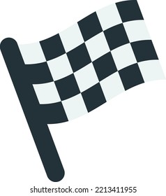 racing car flag illustration in minimal style isolated on background