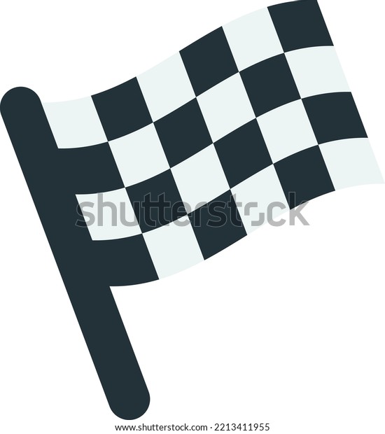 racing car flag illustration in minimal style\
isolated on background