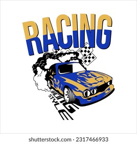 Racing car graphic design vector illustration \