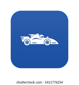 Racing car icon blue vector isolated on white background