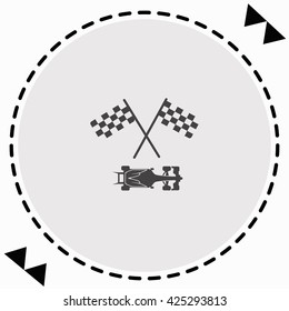 Racing car icon Flat Design. Isolated Illustration.
