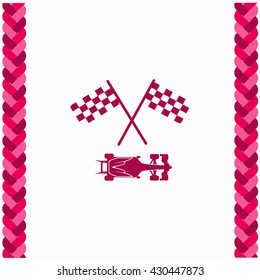 Racing car icon Flat Design. Isolated Illustration.