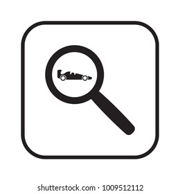 Racing car icon, isolated. Flat design.
