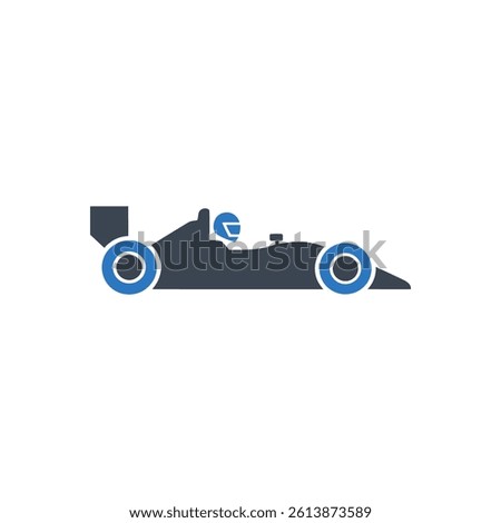 Racing Car Icon On White Background