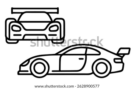 Racing car icon in two projections on a white background vector
Vector icon cars