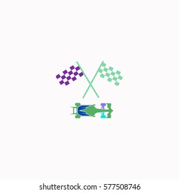 Racing car  icon Vector design. Colored illustration.