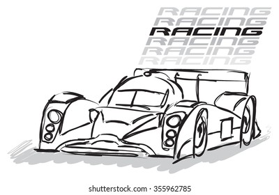 RACING CAR ILLUSTRATION
