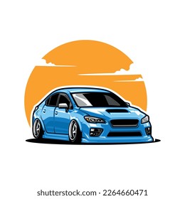 racing car illustration logo vector