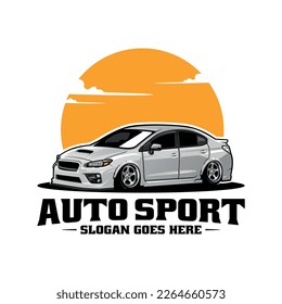 racing car illustration logo vector