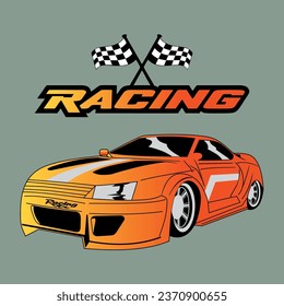 Racing Car Illustration Vector Design