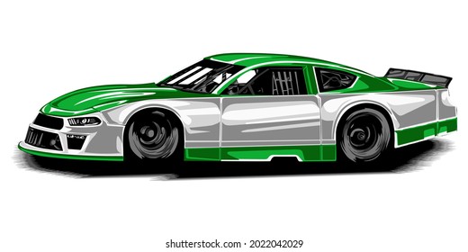 coche de carreras aislado sobre fondo blanco. ilustración vectorial.