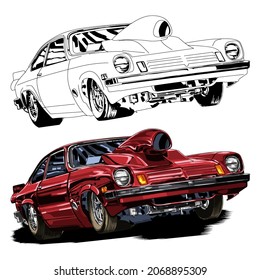 coche de carreras aislado sobre fondo blanco. ilustración vectorial.