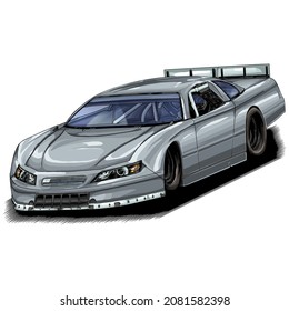 Automóvil de carreras aislado sobre fondo blanco. ilustración vectorial.