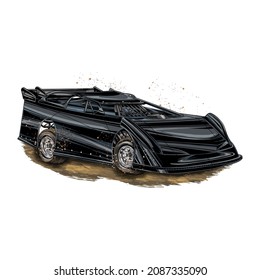 racing car isolated on white background. off road adventure car vector illustration.