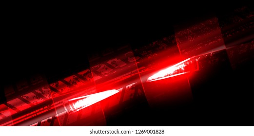 Racing car light in motion with checkered vector background