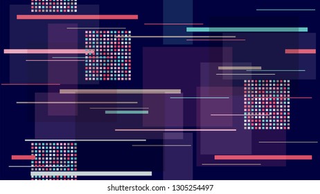 Racing Car Lights Night City, Speed Lines, Neon IT, Hi Tech Vector Texture. Internet Technology Communication Stripes Design. Night City, Moving Car Lights, TV, Neon IT, Cool Hi Tech Background.